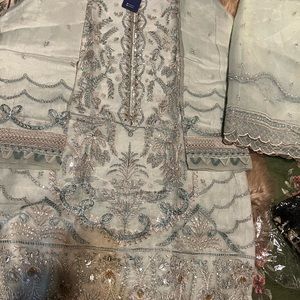 3 pieces dress party wear all over stone work